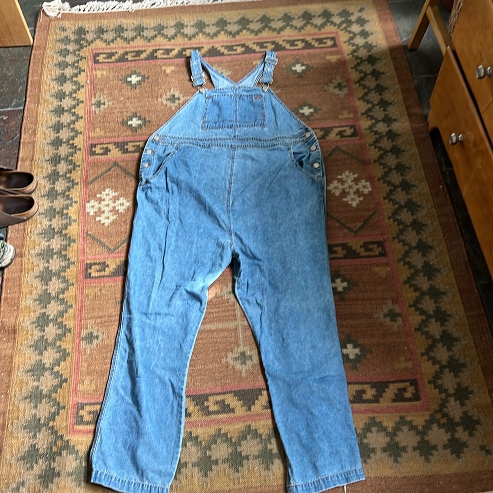 Lightweight denim maternity overalls